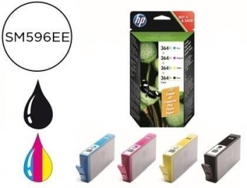 Ink-jet hp 364xl negro + tricolor 750 paginas