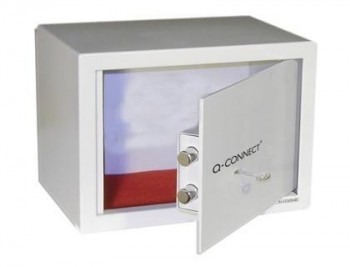 Caja de seguridad q-connect doble pasador capacidad 10l con accesorios fijacion 296x140x196 mm