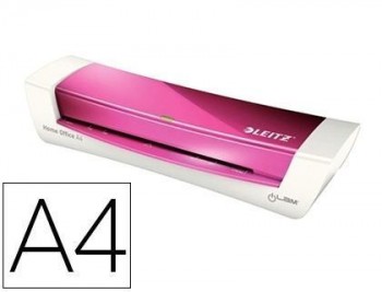 Plastificadora leitz ilam home office din a4 con 2 rodillos hasta 125 mc color fucsia