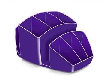 Organizador sobremesa cep 8 compartimentos plastico violeta 143x158x93 mm