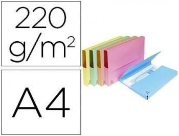 Subcarpeta cartulina lustrada con bolsa exacompta DIN A4 colores surtidos 220 gr