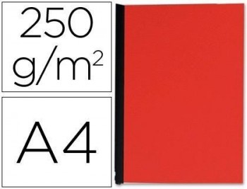 Tapa de encuadernacion q-connect carton din a4 rojo simil piel 250 gr caja de 100 unidades