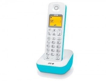 Telefono inalambrico spc telecom air 7280a identificador llamadas agenda y rellamada azul y blanco