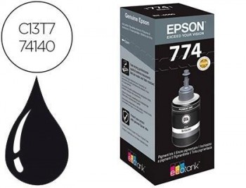 Tinta epson t7741 ecotank et3600 / et4550 / m100 / m200 negro pigmento botella 140 ml 6000 paginas