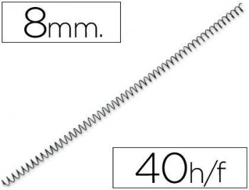 Espiral metalico q-connect 56 4:1 8mm 1mm caja de 200 unidades