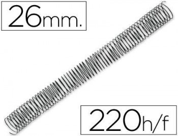 Espiral metalico q-connect 56 4:1 26mm 1,2mm caja de 50 unidades