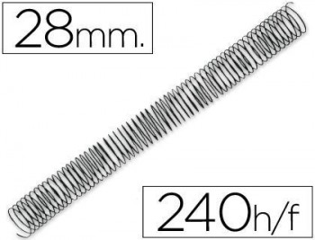 Espiral metalico q-connect 56 4:1 28mm 1,2mm caja de 50 unidades