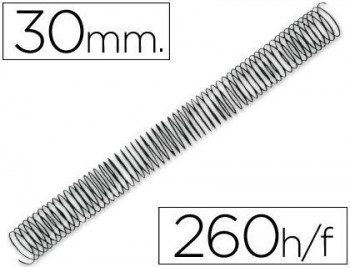 Espiral metalico q-connect 56 4:1 30mm 1,2mm caja de 50 unidades