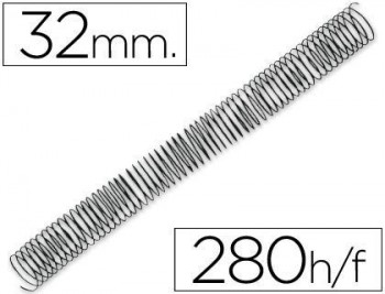 Espiral metalico q-connect 56 4:1 32mm 1,2mm caja de 50 unidades