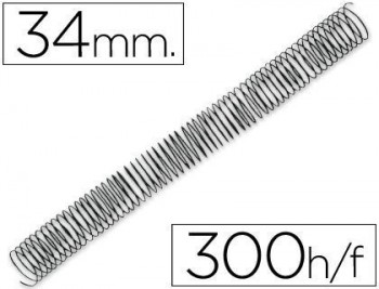 Espiral metalico q-connect 56 4:1 34mm 1,2mm caja de 25 unidades