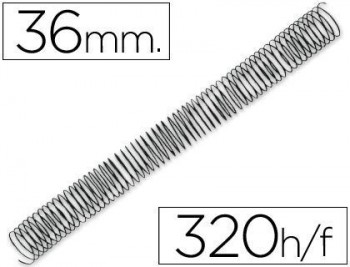 Espiral metalico q-connect 56 4:1 36mm 1,2mm caja de 25 unidades