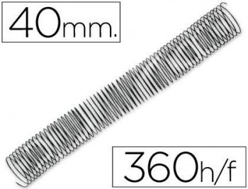 Espiral metalico q-connect 56 4:1 40mm 1,2mm caja de 25 unidades