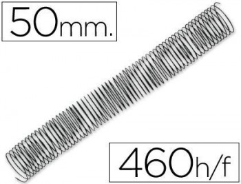 Espiral metalico q-connect 56 4:1 50 mm 1,2mm caja de 25 unidades