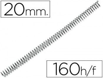 Espiral metalico q-connect 64 5:1 20mm 1,2mm caja de 100 unidades