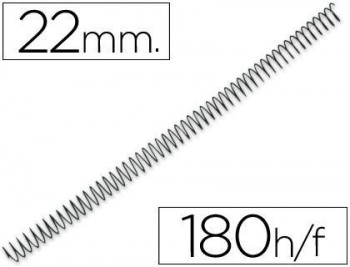 Espiral metalico q-connect 64 5:1 22mm 1,2mm caja de 100 unidades