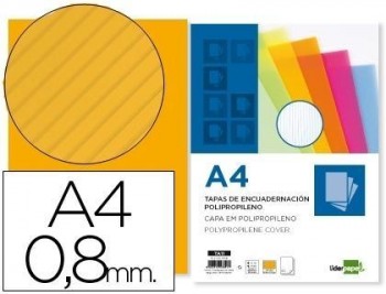 Tapa encuadernacion liderpapel polipropileno ondulado a4 0.8 mm naranja paquete de 50 unidades