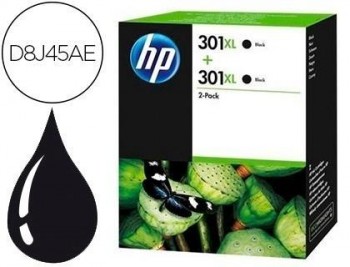 Ink-jet hp 301xl deskjet 1000 / 1050 / 2000 / 2050 / 2510 / 3000 / 3050 / 3052 / 3054 negro pack de 