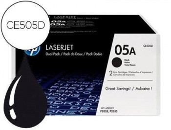 Toner hp 05a laserjet p2033 / 2035 / 2036 / 2037 / 2054 / 2055 / 2056 / 2057 negro pack de 2 unidade