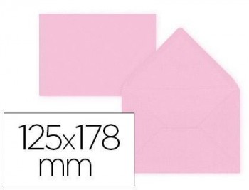 Sobre liderpapel b6 rosa palido 125x178 mm 80gr pack de 15 unidades