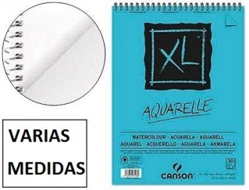 Bloc dibujo acuarela canson xl aquarelle grano fino  microperforado espiral  30 hojas 300 gr