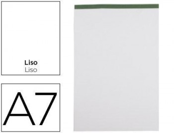 Bloc notas liderpapel liso a7 80 hojas 60 g/m2 perforado sin tapa