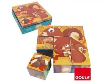 Puzzle diset 9 cubos animalitos del bosque