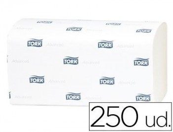 Toalla de papel engarzada 2 capas 21x23,5 cm paquete de 250 unidades para dispensador h3