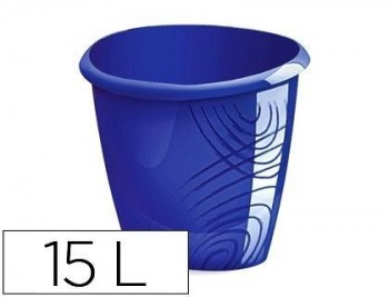 Papelera plastico cep color azul capacidad 15 litros