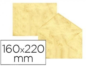 Sobre Pergamino fantasia marmoleado 160x220 mm 90 gr VARIOS COLORES paquete de 25