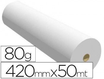 Papel reprografia para plotter 420mmx50mt 80gr impresion ink-jet