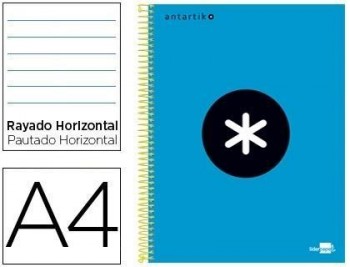 Cuaderno espiral liderpapel a4 micro antartik tapa forrada 120h 100 gr horizontal 5 bandas 4 taladro