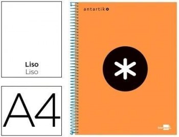 Cuaderno espiral liderpapel a4 micro antartik tapa forrada 120h 100 gr liso con bandas 4 taladros co