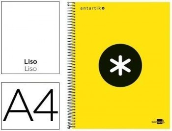 Cuaderno espiral liderpapel a4 micro antartik tapa forrada 120h 100 gr liso con bandas 4 taladros co