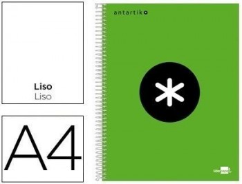 Cuaderno espiral liderpapel a4 micro antartik tapa forrada 120h 100 gr liso con bandas 4 taladros co