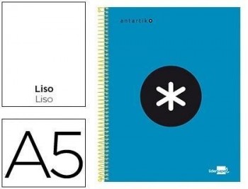 Cuaderno espiral liderpapel a5 micro antartik tapa forrada 120h 100g liso con bandas 6 taladros colo