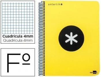 Cuaderno espiral liderpapel a-4 antartik tapa dura 80h 1 00 gr cuadro 5mm con margencolor amarillo f