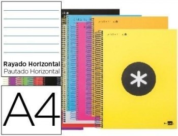 Cuaderno espiral liderpapel a4 micro antartik tapa forrada 120h 100 gr horizontal 5 bandas 4 taladro