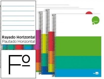 Cuaderno espiral liderpapel folio dream tapa dura 80h 80 gr horizontal con margen colores surtidos