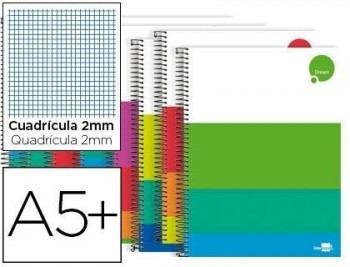 Cuaderno espiral liderpapel cuarto dream tapa dura 80h 80 gr milimetrado colores surtidos