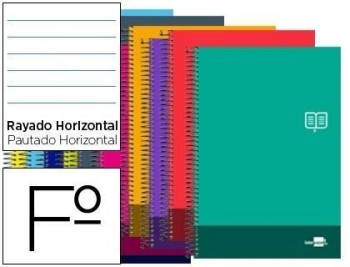 Cuaderno espiral liderpapel folio discover tapa blanda 80h 80 gr horizontal con margen colores surti