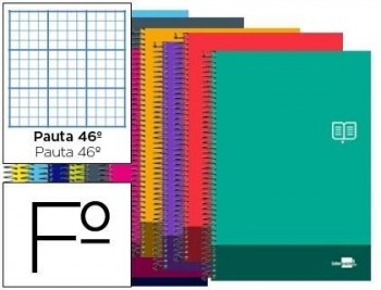 Cuaderno espiral liderpapel folio discover tapa blanda 80h 80 gr rayado nº 46 colores surtidos