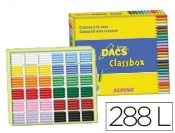 Lapices de cera dacs classbox caja de 288 unidades 12 colores surtidos