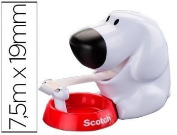 Portarrollo sobremesa scotch doggy c31 de 19mm x8,9 mt incluye rollo de cinta magic