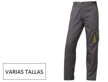 Pantalon de trabajo deltaplus cintura ajustable 5 bolsillos color GRIS VERDE