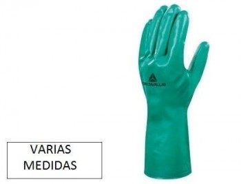 Guantes deltaplus tratado en nitrilo flocado de algodon especial para trabajos con liquidos quimicos