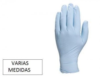 Guantes deltaplus de nitrilo desechable especial para trabajos de corta duracion caja de 100