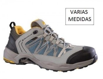 Zapatos de seguridad deltaplus trek de piel serraje puntera y suela composite gris