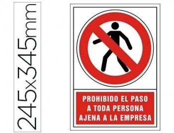 Pictograma syssa señal de prohibicion prohibido el paso a toda persona ajena a la empresa en pvc 245