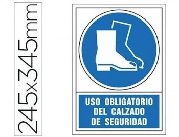 Pictograma syssa señal de obligacion uso obligatorio del calzado de seguridad en pvc 245x345 mm