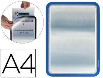Marco porta anuncios tarifold magneto din A4 dorso adhesivo removible VARIOS COLORES( pack de 2 unid